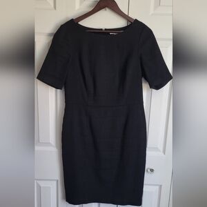 Boden Jacquard Dress Women's Size 10 Deep Navy Textured Career Office Classy